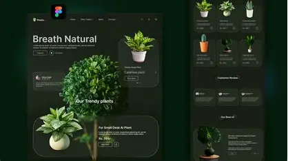 Natural plant shop e-commerce website mockup